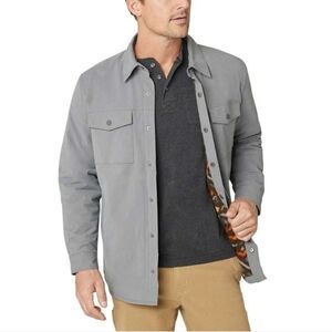 Eddie Bauer Gray Voyager Fleece Lined Shirt Jacket Size Medium